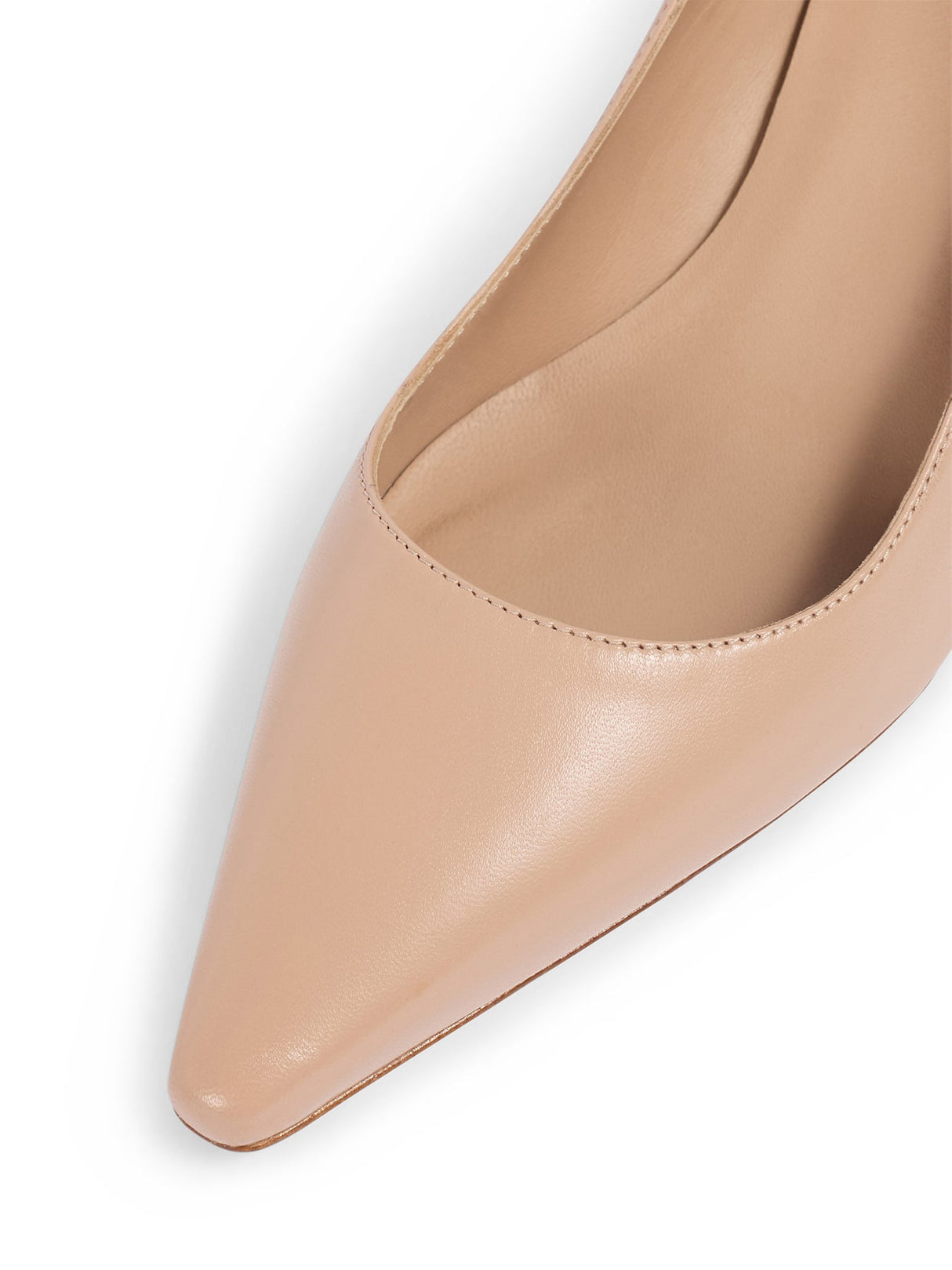 Neutral Ava Trench Suede Pointed Kitten Heel Court