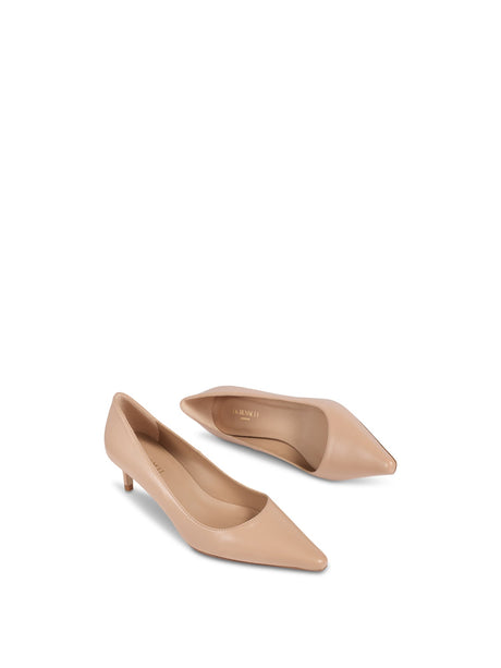 Neutral Ava Trench Suede Pointed Kitten Heel Court