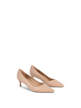Neutral Ava Trench Suede Pointed Kitten Heel Court