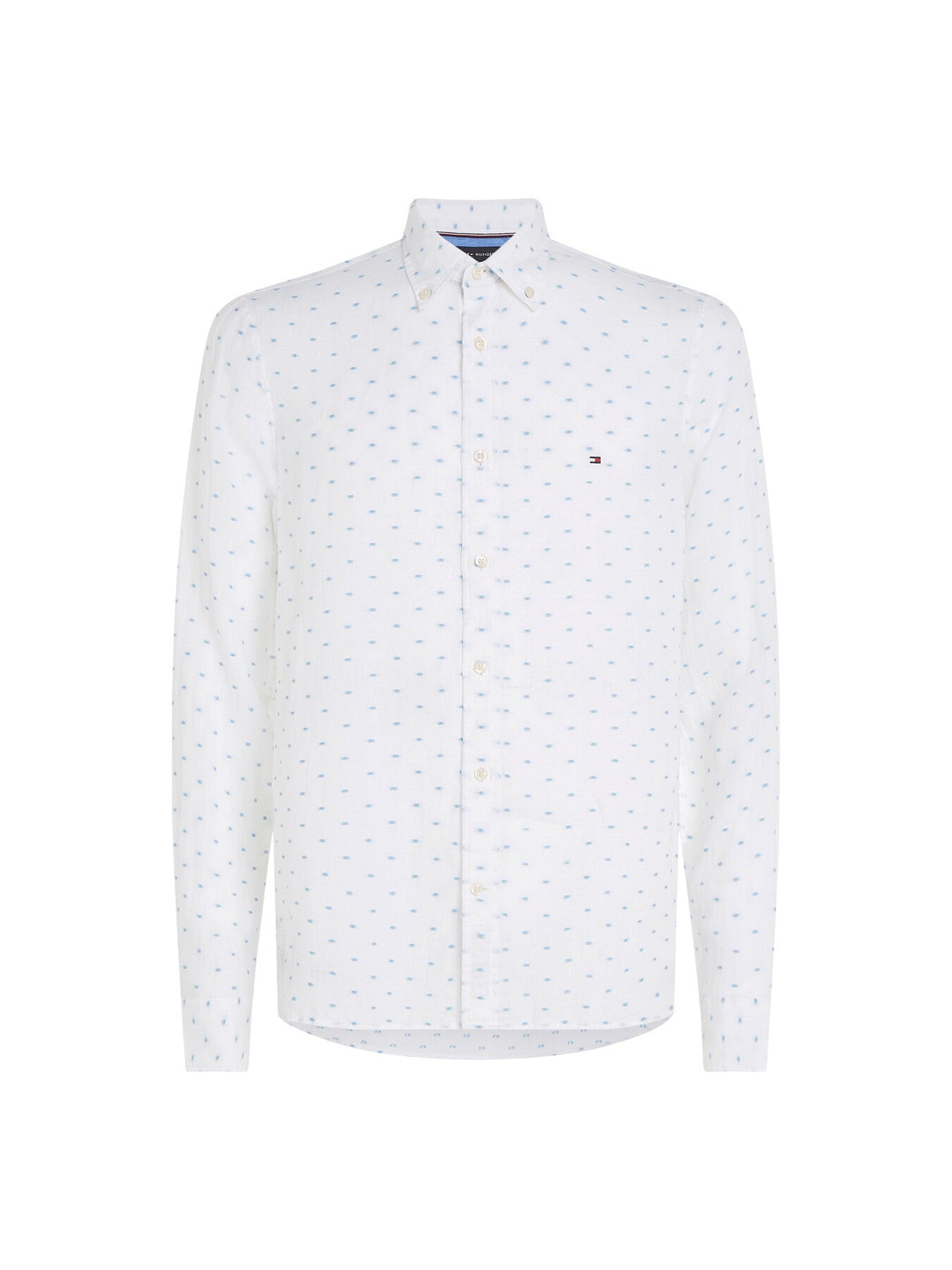 Linen Flag Embroidery Slim Fit Shi
