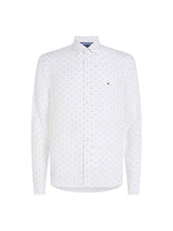 Linen Flag Embroidery Slim Fit Shi