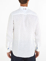 Linen Flag Embroidery Slim Fit Shi