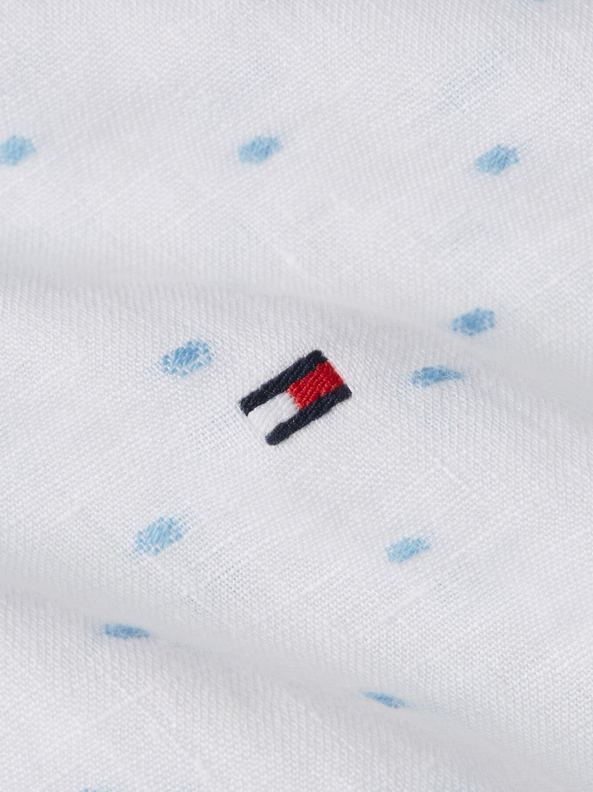 Linen Flag Embroidery Slim Fit Shi