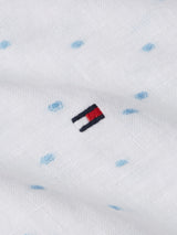 Linen Flag Embroidery Slim Fit Shi